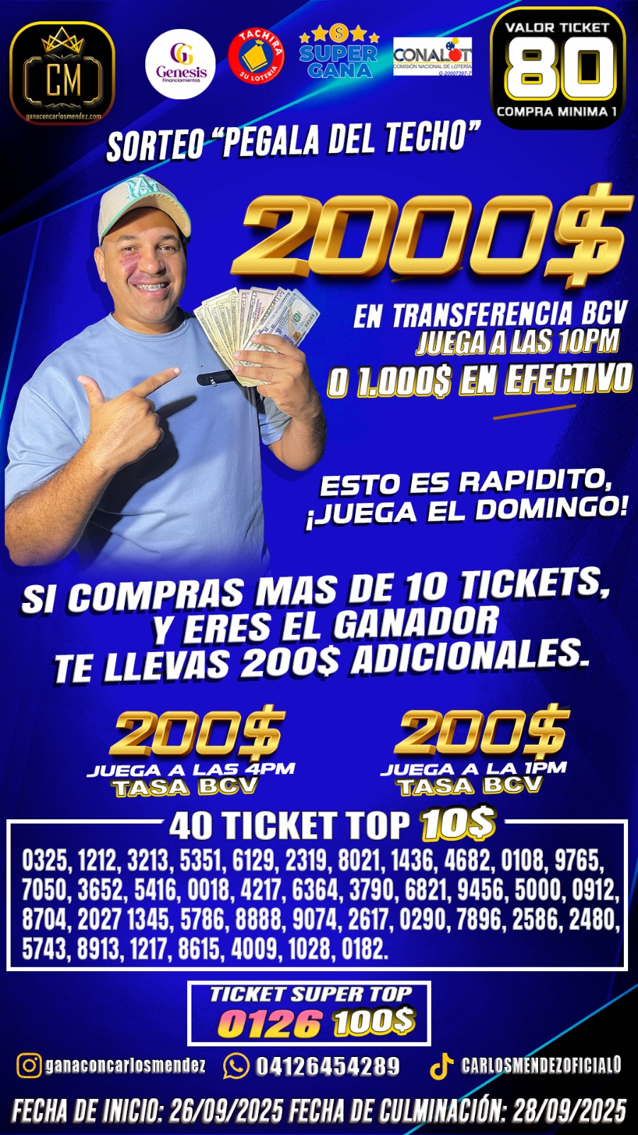 SORTEO "PEGALA DEL TECHO"