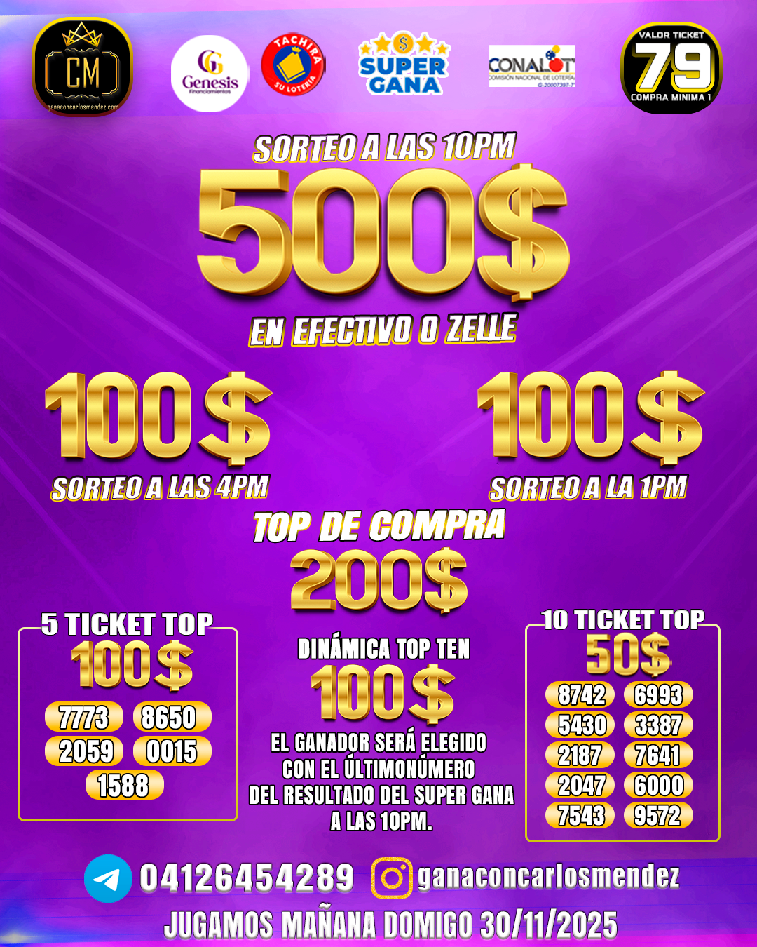 GANA 500$ Y MUCHOS PREMIOS MÁS POR TAN SOLO 79BS