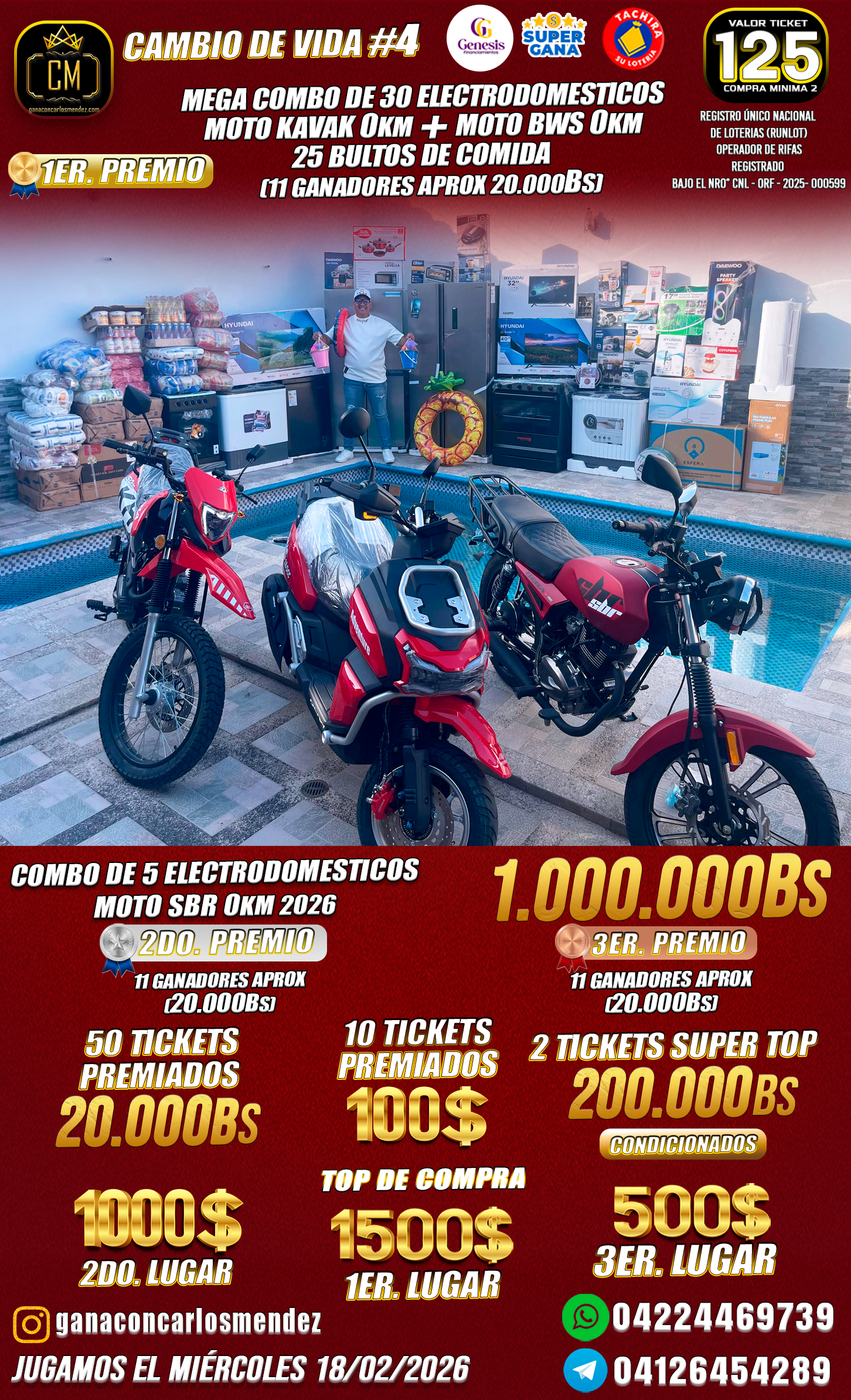 SORTEO CAMBIO DE VIDA #4 - JUGAMOS EL 18 DE FEBRERO DE 2026